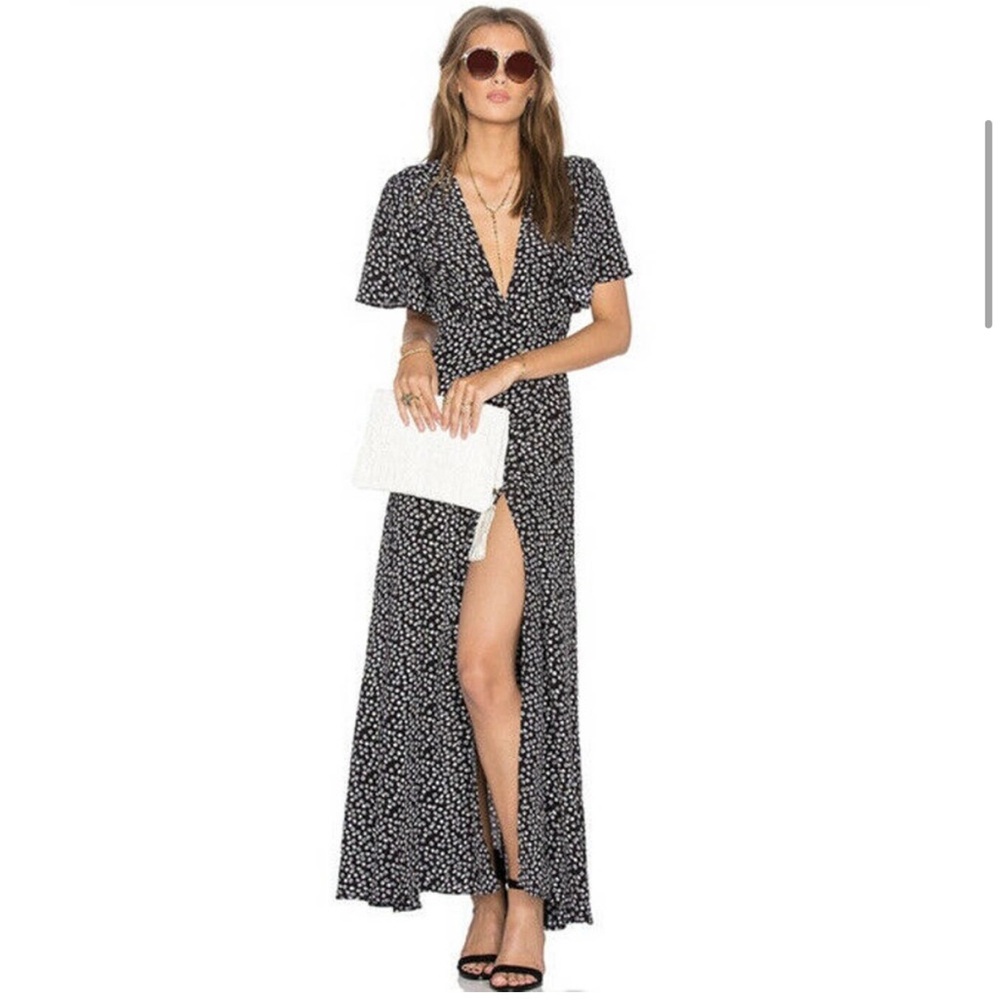 Privacy Please Plaza Kimono‎ Floral Wrap Dress S